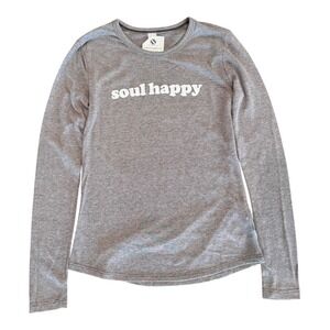 NWT Soulciety Supply Women Long Sleeve "Soul Happy" T-shirt Alternative Brand XL